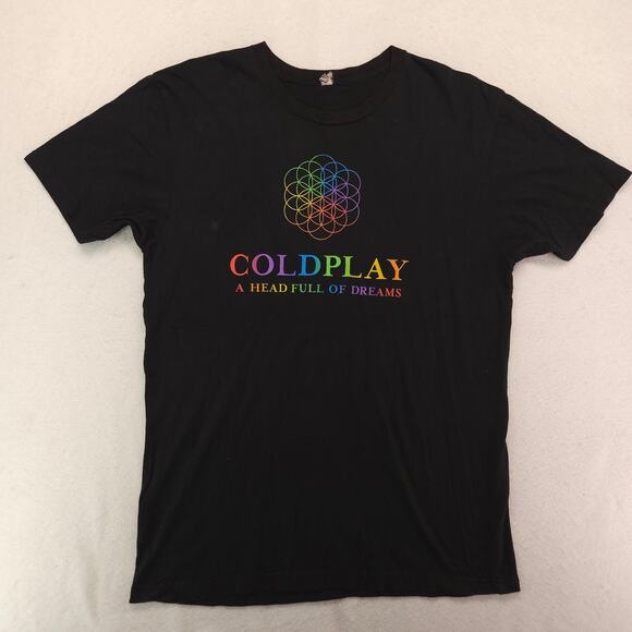 Coldplay A Dead Full of Dreams Band Graphic Shirt Adult Mens Size Large L Black - Picture 2 of 5